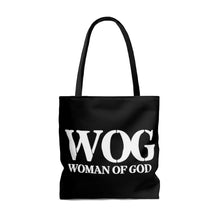 Load image into Gallery viewer, Woman Of God Black Tote Bag
